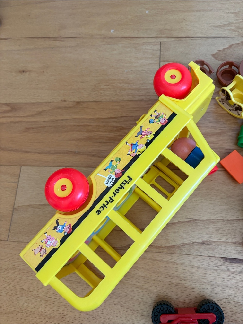 Vintage Fisher Price Little People School Bus 1965 1984 FP Toys Lot motorcycle - Picture 14 of 17